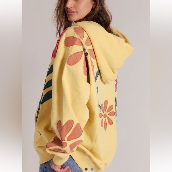 Free People Tops - FREE PEOPLE NEW RELEASE Floral Yellow Hoodie
RETAIL 168. NEW WITH TAGS